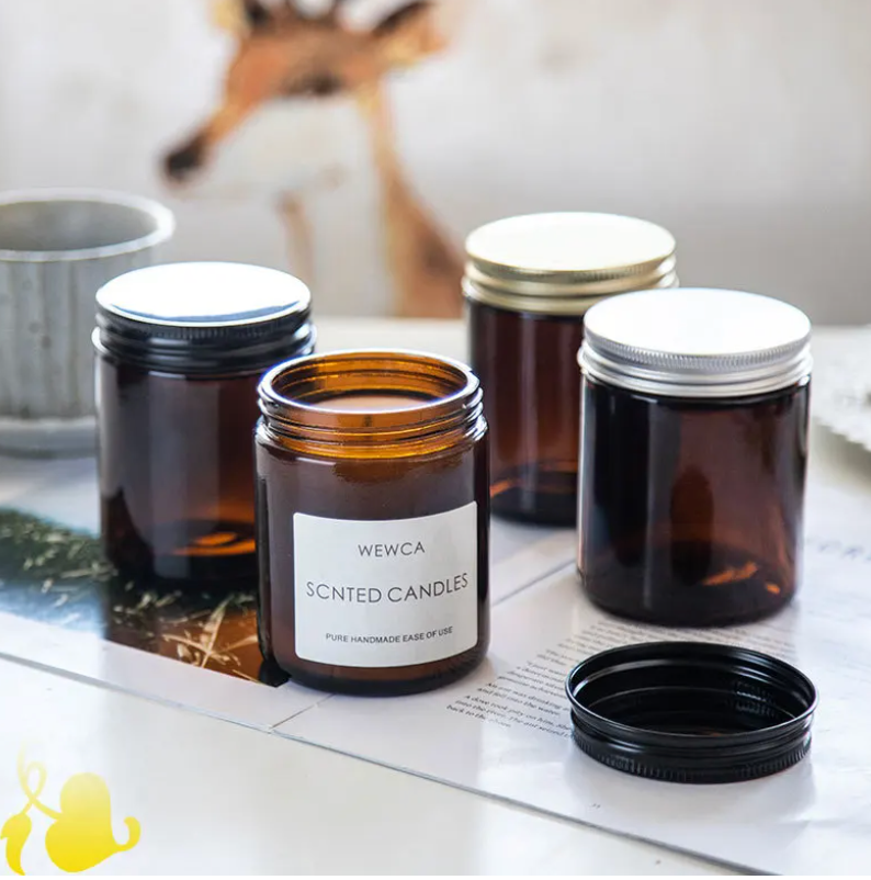 Round Glass Candle Jars with Lids - Elegant Empty Containers