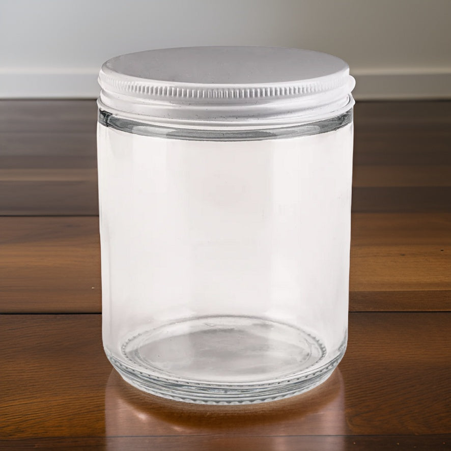 Round Glass Candle Jars with Lids - Elegant Empty Containers