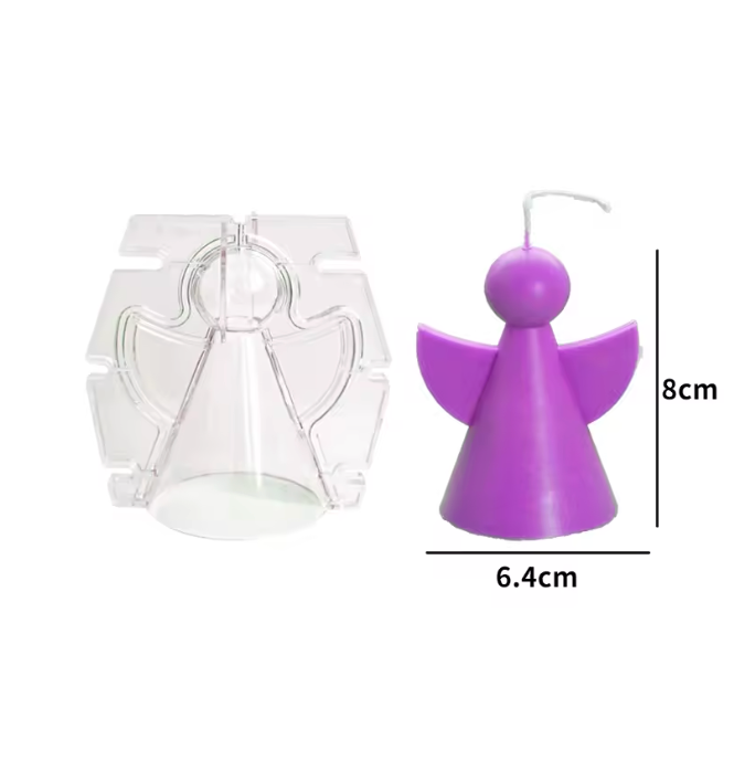Round Head Angel Wing Acrylic Candle Mold – Multi-Size Geometric Candle Making Tool