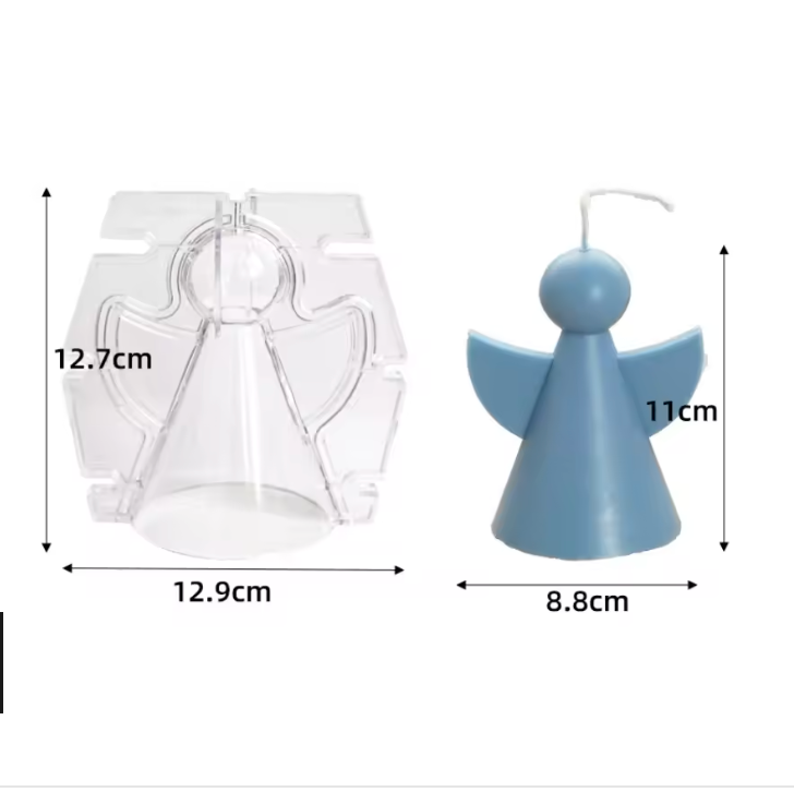 Round Head Angel Wing Acrylic Candle Mold – Multi-Size Geometric Candle Making Tool