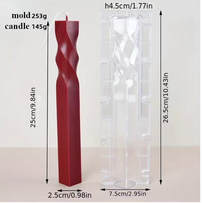 Spiral Acrylic Pillar Candle Mold – Reusable Candle Making Tool
