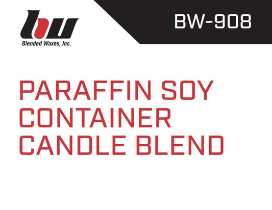 Paraffin soy container candle blend product with BW-908 code on a white background