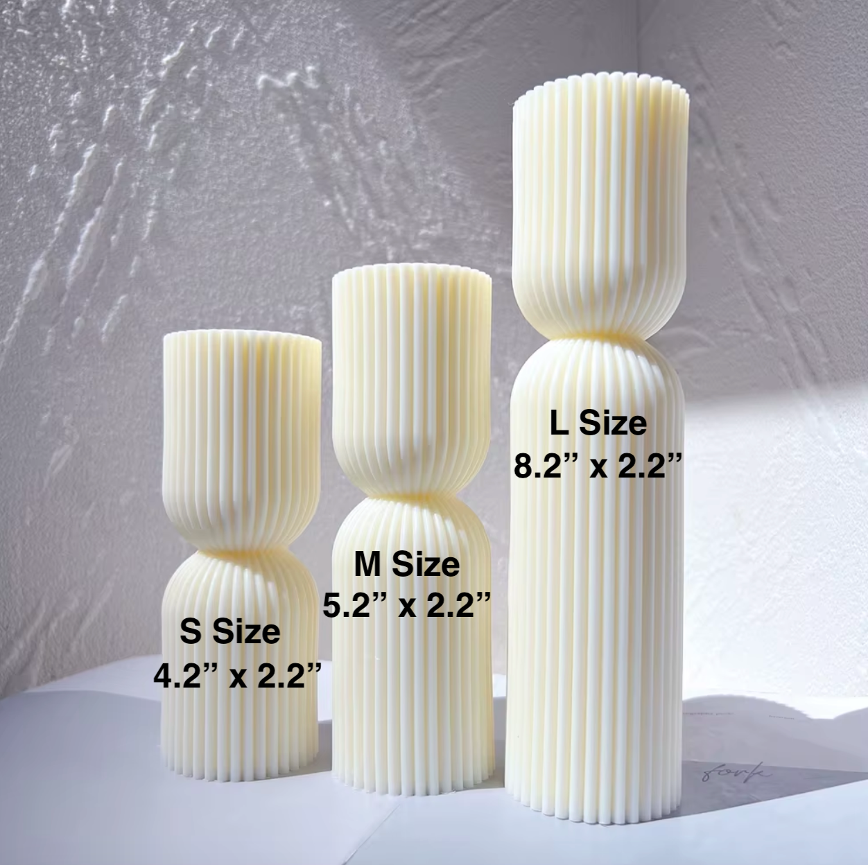 Pillar Candle Molds Ribbed Aesthetic Twist Silicone Mold