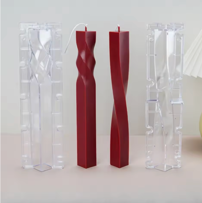 Spiral Acrylic Pillar Candle Mold – Reusable Candle Making Tool