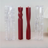 Clear spiral acrylic pillar candle mold