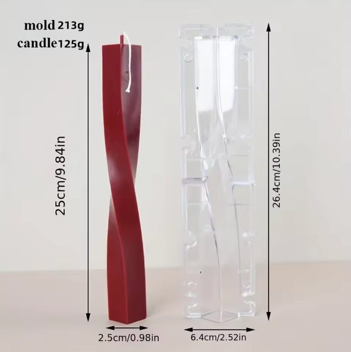 Spiral Acrylic Pillar Candle Mold – Reusable Candle Making Tool
