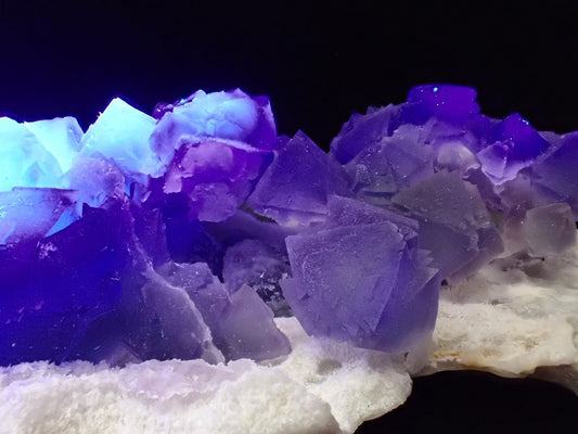 De’an Fluorite Cluster – Green and Purple UV Reactive, Jiangxi Province, China