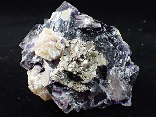 Yindu Fluorite with Barite, Chalcedony and Pyrite – Inner Mongolia, China